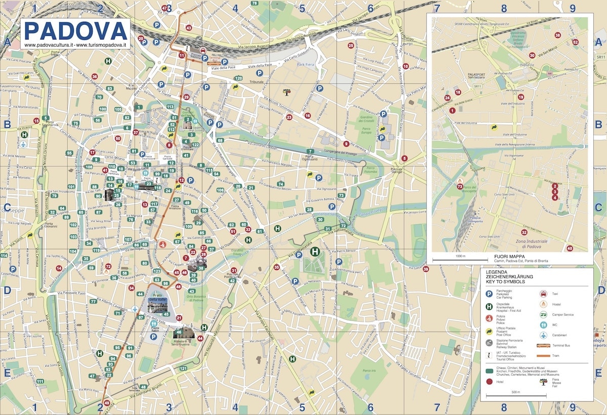 tourist map of padua italy