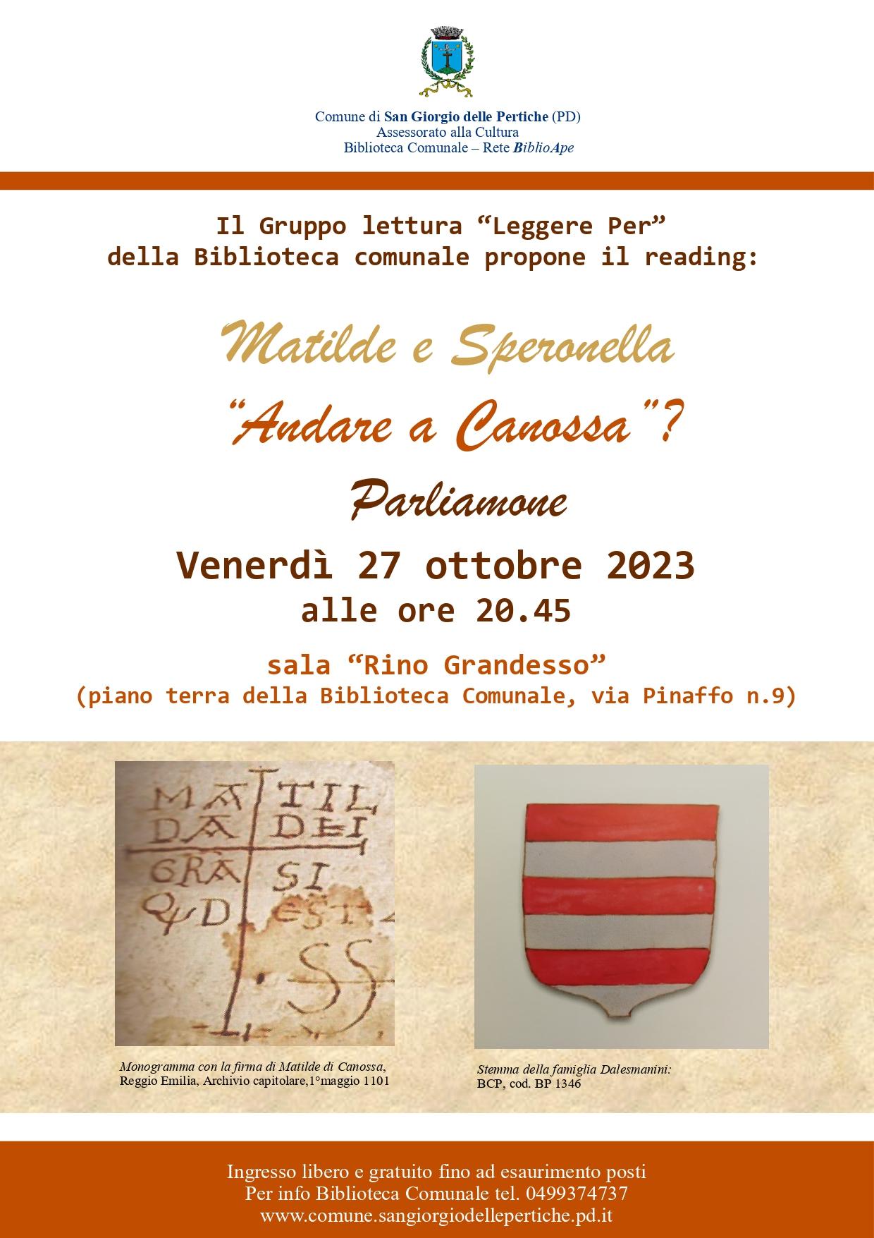 Andare a Canossa reading Padova Andare a Canossa reading Padova